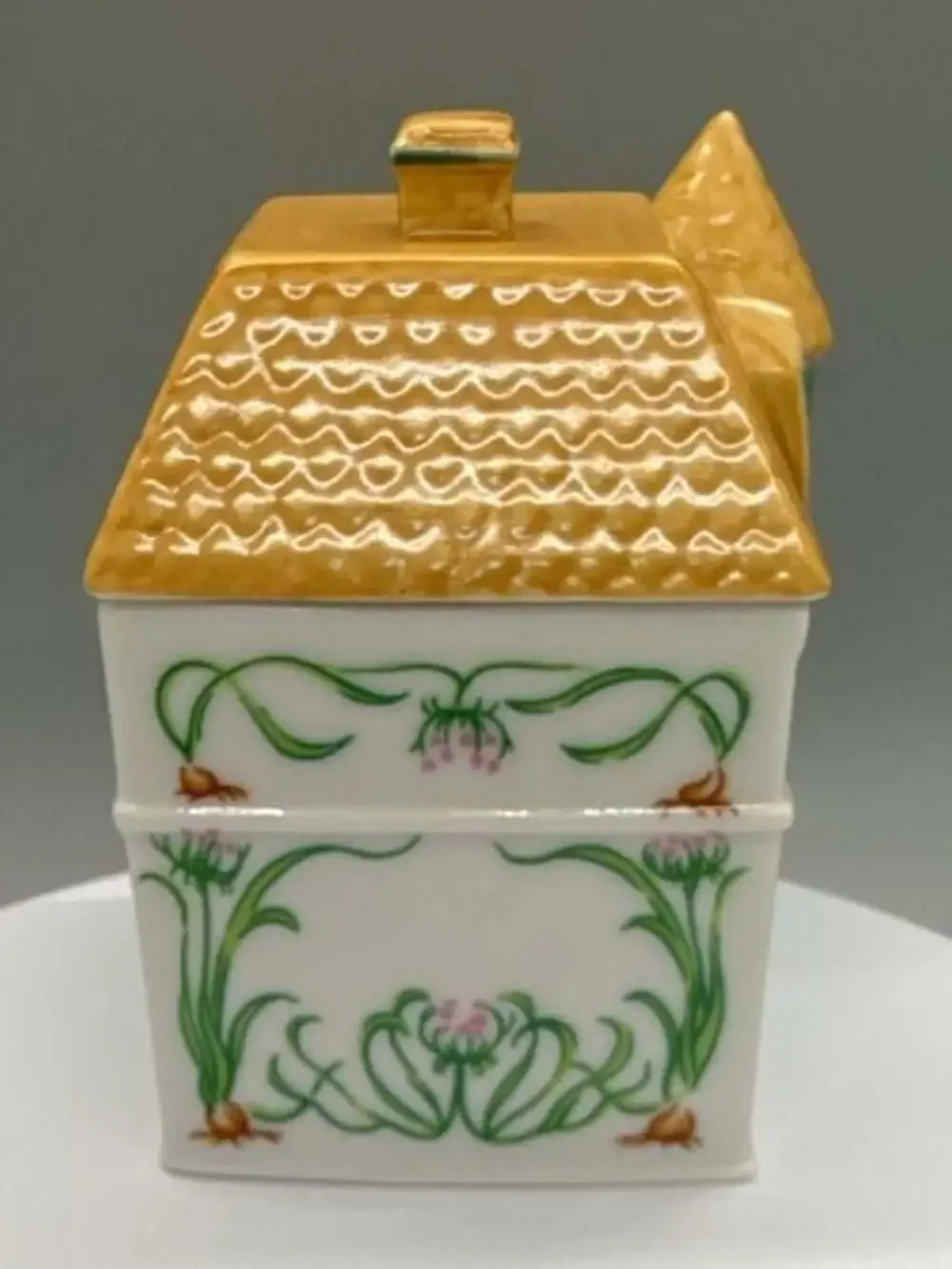 Lenox 1989 Spice Village Onion Porcelain House Jar w/ Lid Original Container Vtg